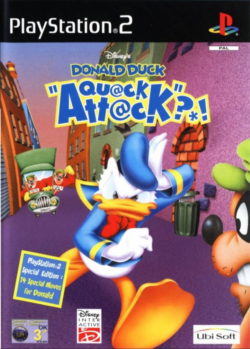 Disney's Donald Duck: Quack Attack Playstation 2 PAL front cover.