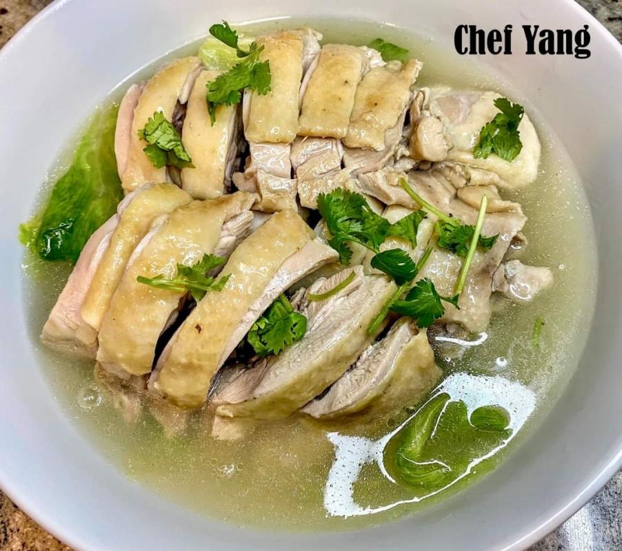Poached Chicken in Broth