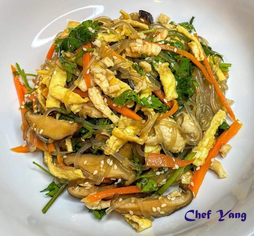 Korean Japchae (Glass Noodles Stir-Fried with Vegetables)