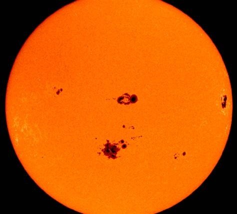 Sunspots on the sun surface
