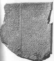 Tablet from the Library of Nineveh and belonging to the Epic of Gilgamesh (the Flood ). British Muse