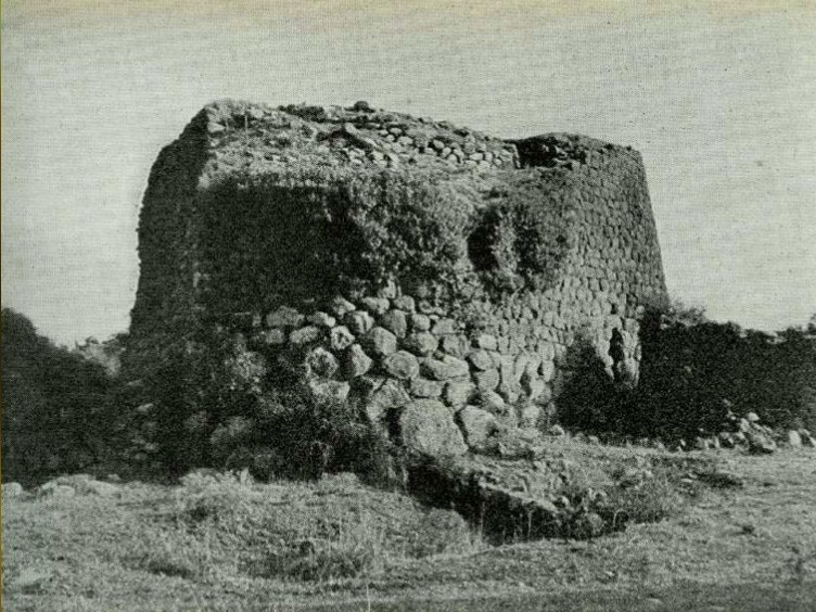 The Losa nuraghe in Abbasanta built with basaltic boulders. There are more than six thousand five hu