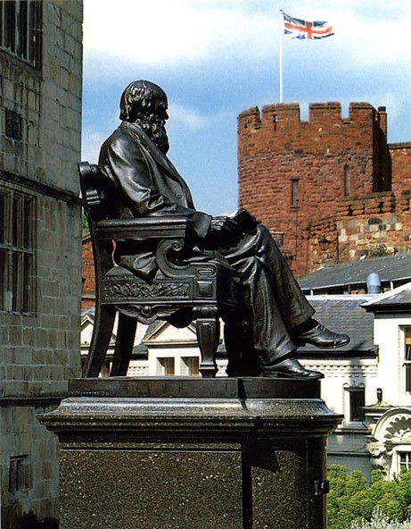 Darwin Statue at Shrewsbury City Library