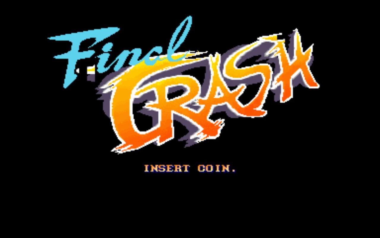 Final Crash title screen. Some minor mistakes can be seen (residual of the original title screen).