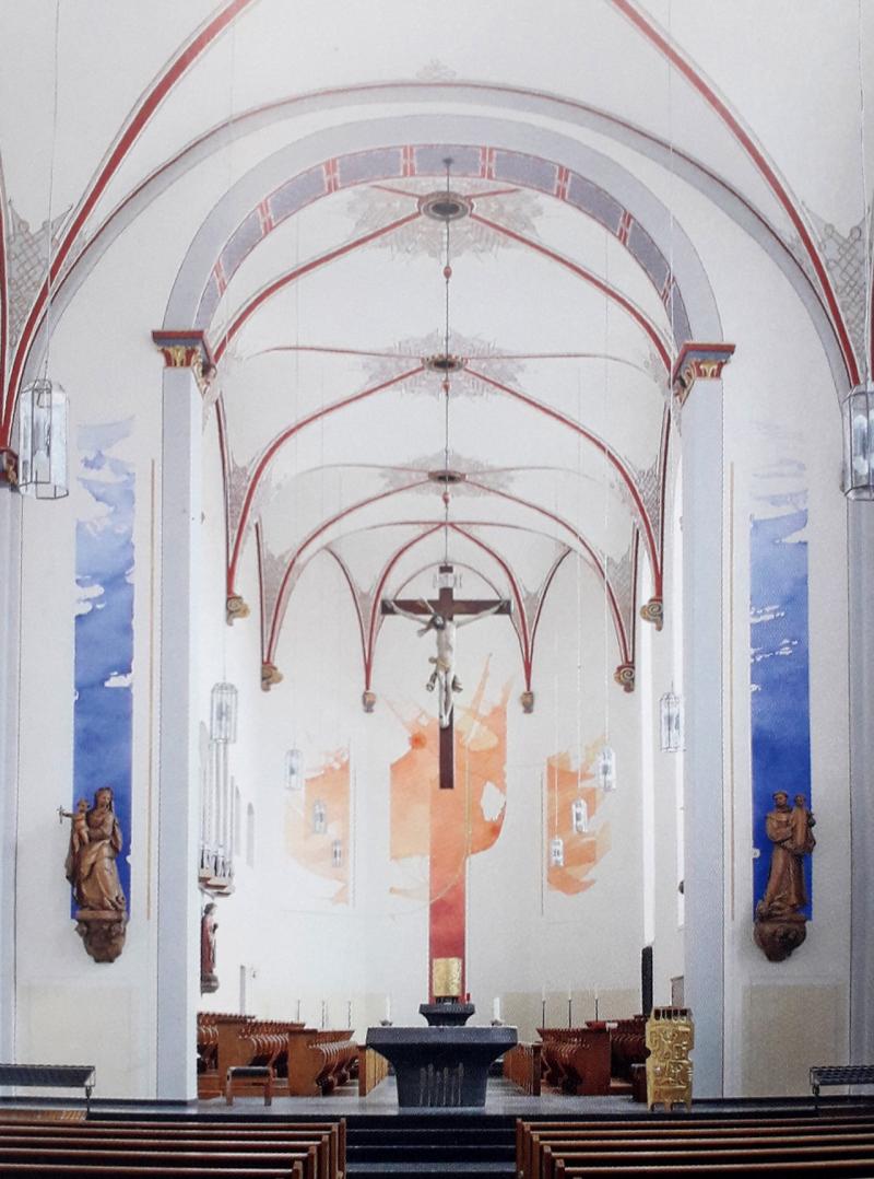 Explanatory text for the wall painting by Tobias Kammerer in the Franciscan Church in Paderborn