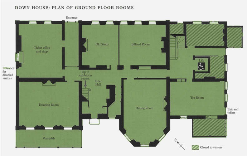 Down House: Plan of Ground Floor rooms