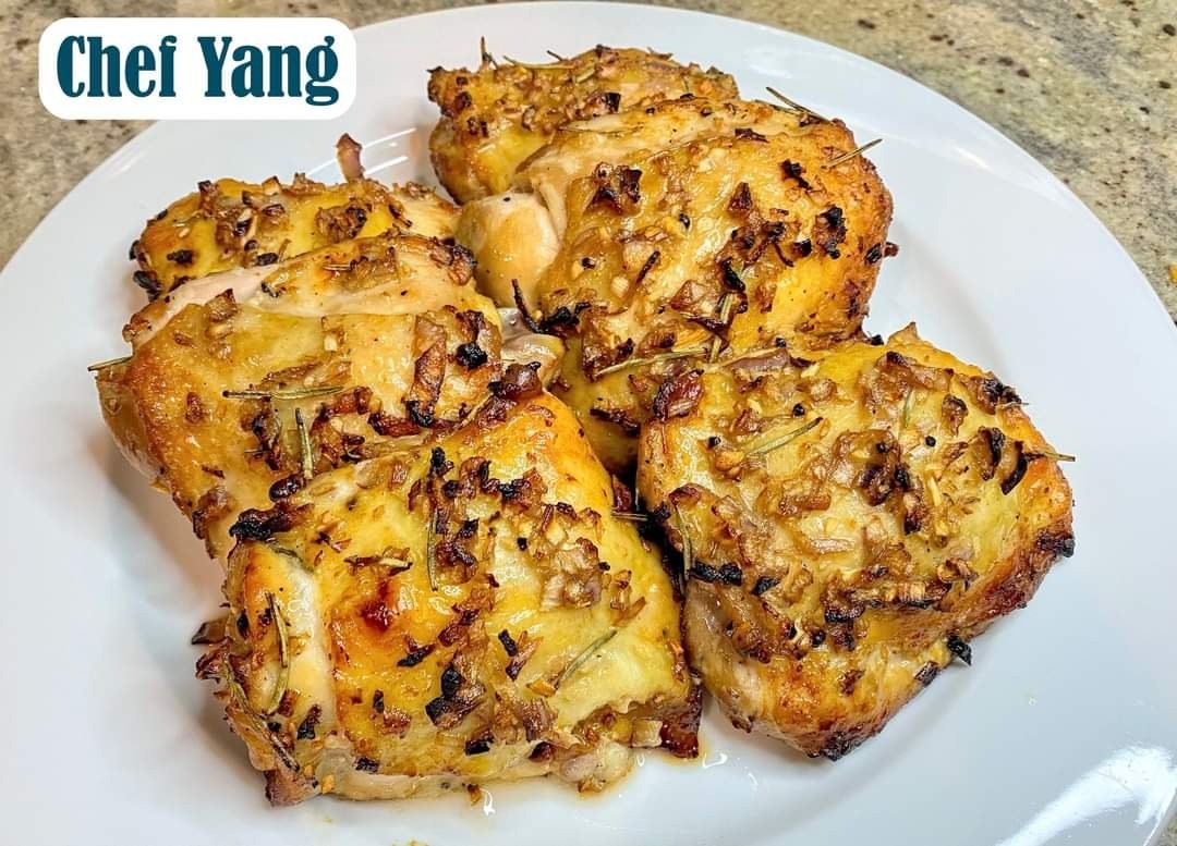 Roasted GarlicGinger Chicken Thighs • Neperos