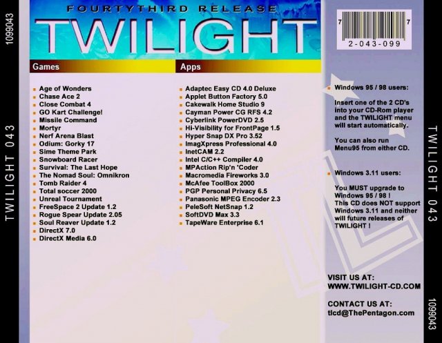 Twilight Dutch Edition - Fourtythird Release back cover.