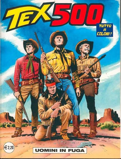 Tex Nr. 500: Uomini in fuga front cover (Italian).