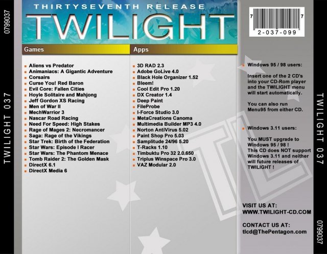 Twilight Dutch Edition - Thirtyseventh Release back cover.