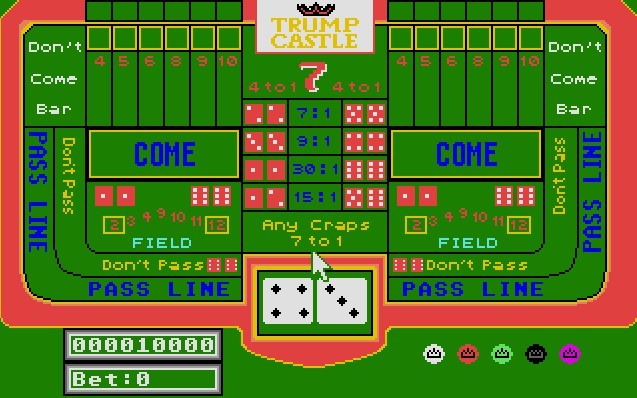 Trump Castle: The Ultimate Casino Gambling Simulation on Atari ST - Craps