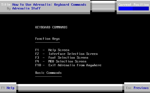 How to Use Adrenalin: Keyboard Commands • Neperos