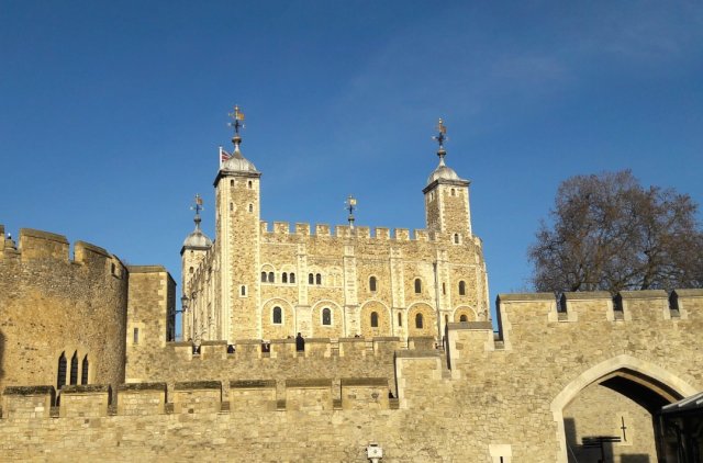The Tower of London from outside.