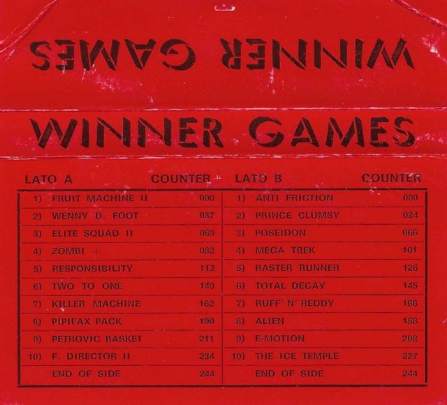 The covers and names of the WINNER GAMES compilations for Commodore 64