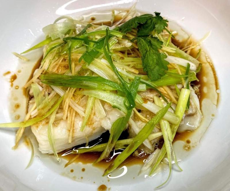 Steam Atlantic Cod Fillets with Ginger and Scallions