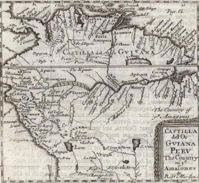 Map of the Amazon - End of the 16th century