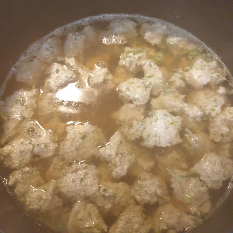 Dumplings leftovers soup