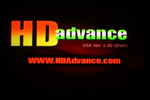 HDAdvance. USA Ver. 1.00 (DVD). Intro screen.