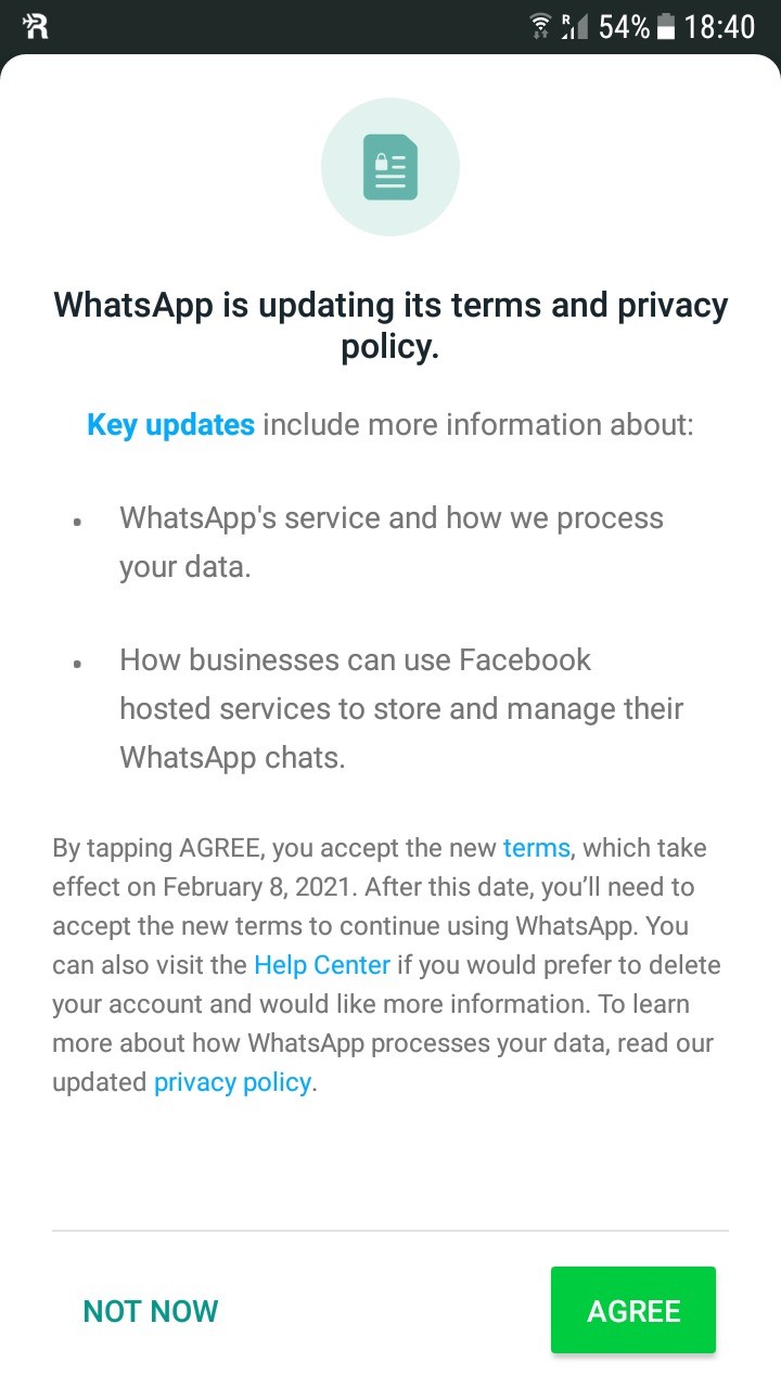 WhatsApp is updating its terms and privacy policy