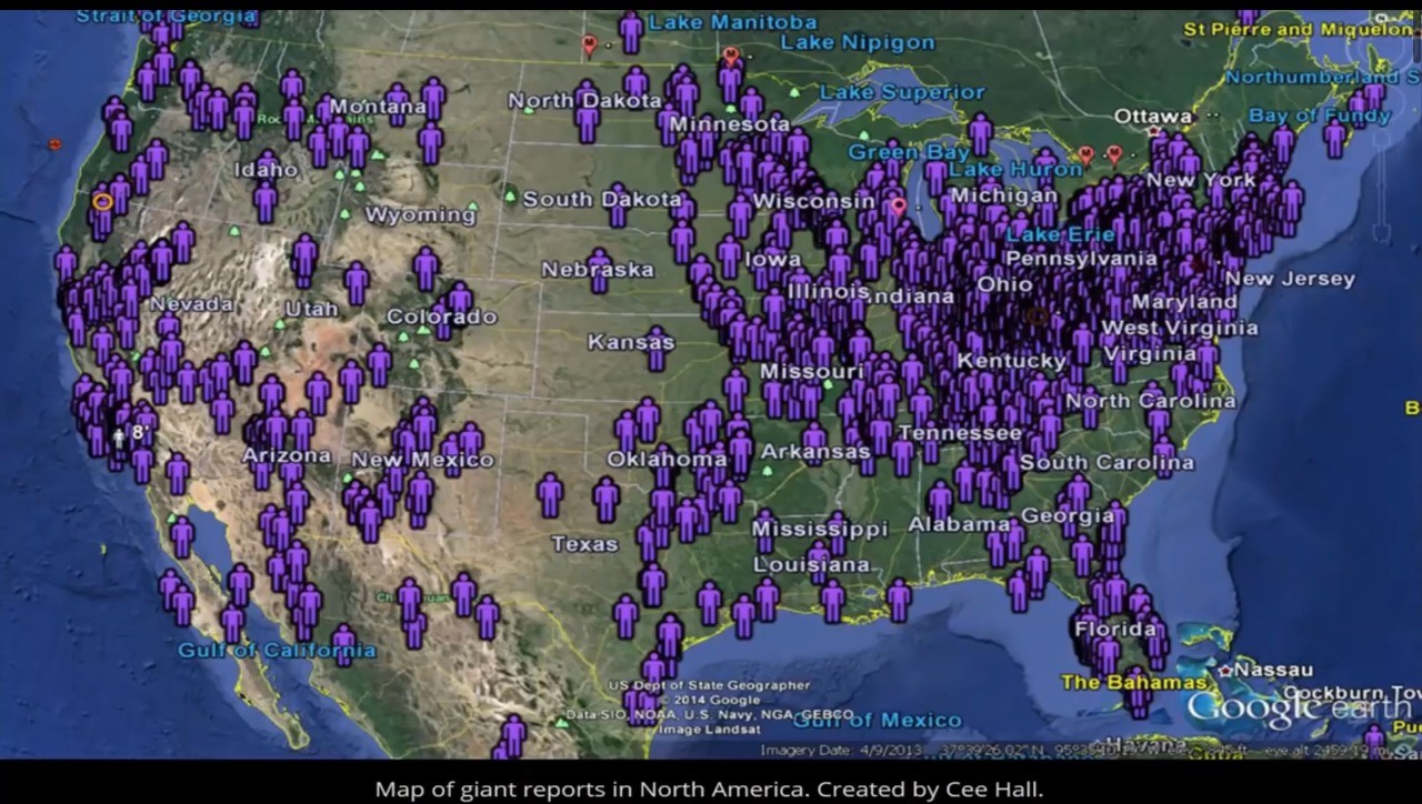 Map of giant repots in North America, created by Cee Hall.