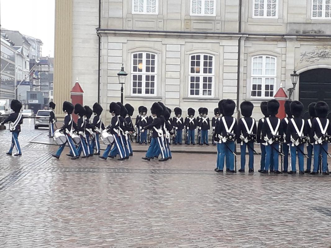 Change of the guard in front of the Copenhagen's imperial palace.