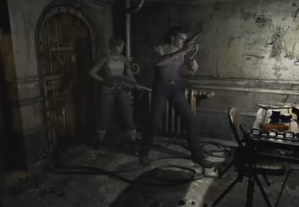 Resident Evil 0 (GameCube): Rebecca and Billy reach the training facility basement.