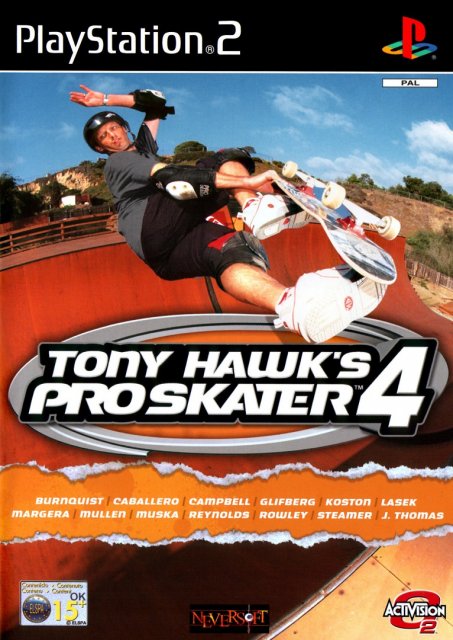 Tony Hawk s Pro Skater 4 Playstation 2 PAL cover.